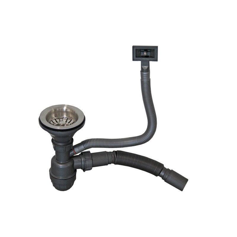 Изображение товара Сифон с переливом Zorg HD WS 1 INOX нержавеющая сталь для кухонной мойки