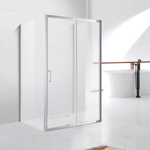 Изображение товара Душевой уголок Cezares MOLVENO-AH-12-150/90-P-Cr, 150 x 90 см, стекло текстурное, профиль хром