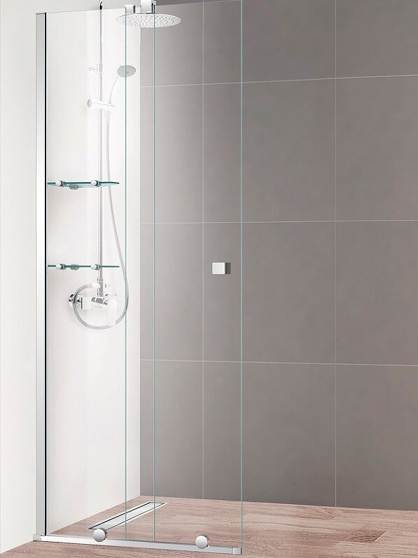 Изображение товара Душевая дверь Cezares Stream-BF-1-80-C-Cr, раздвижная, стекло прозрачное