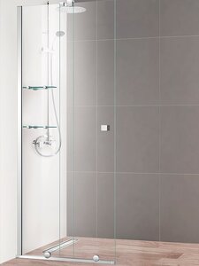 Изображение товара Душевая дверь Cezares Stream-BF-1-80-C-Cr, 80 см, стекло прозрачное, профиль хром