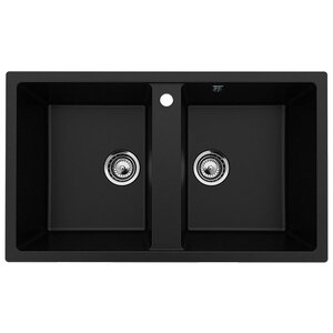 Изображение товара Мойка кухонная Ulgran U-708-344 из искусственного мрамора черного цвета