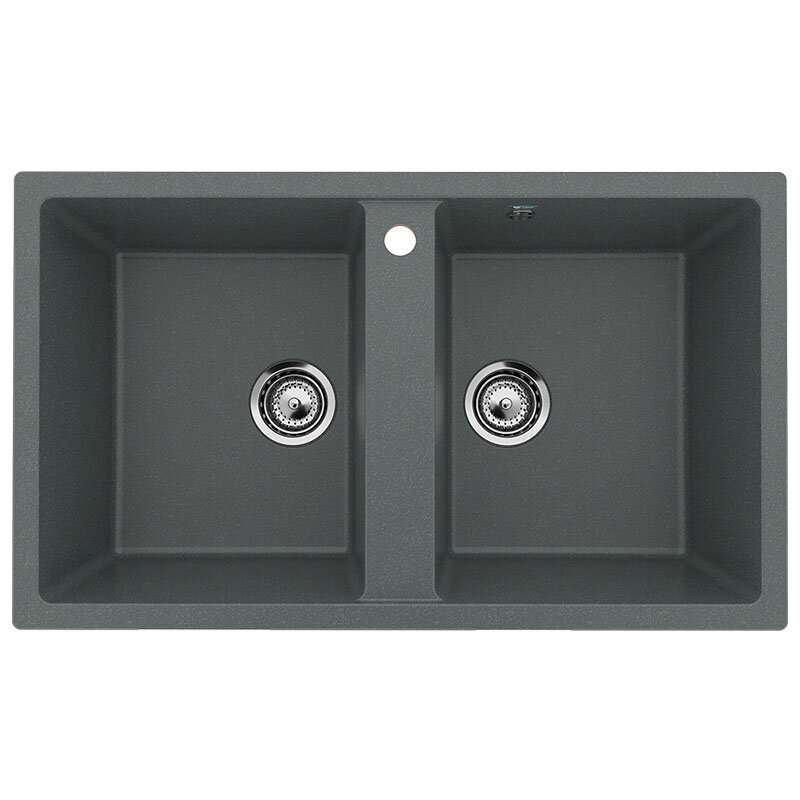 Изображение товара Мойка кухонная Ulgran U-708-343, искусственный мрамор, 86 см, серый