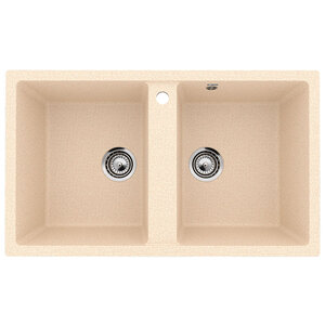 Изображение товара Кухонная мойка Ulgran U-708-328 из искусственного мрамора 86 см двухсекционная бежевый