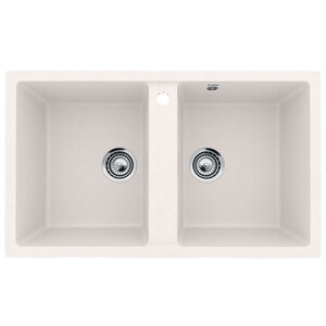Изображение товара Мойка кухонная Ulgran U-708-341, 86 см, материал искусственный мрамор, цвет ультра-белый