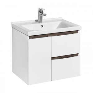 Изображение товара Тумба под раковину Aquaton Рене 1A222201NRC80, 80 см, подвесная, цвет белый/грецкий орех