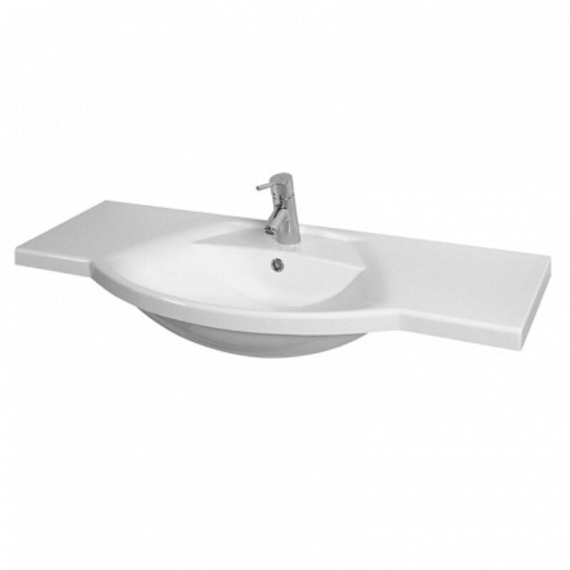 Изображение товара Раковина Aquaton Лацио 1A701931LC010, 110 см, искусственный камень, крыло справа/слева, белая