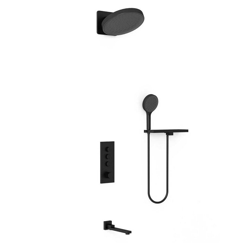 Изображение товара Душевая система Vincea Inspire VSFW-433TI3RMB термостатическая черный матовый