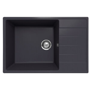 Изображение товара Мойка кухонная Ulgran Quartz Prima 760-08, 76 см, черная, кварцевый композит