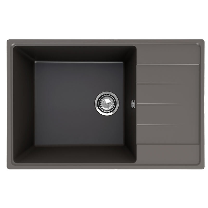 Изображение товара Мойка кухонная Ulgran Quartz Prima 760-09, 76 см, материал кварцевый композит, цвет асфальт Изображение товара Мойка кухонная Ulgran Quartz Prima 760-09, 76 см, материал кварцевый композит, цвет асфальт