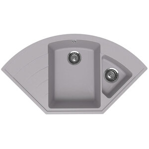 Изображение товара Мойка кухонная Ulgran Quartz Marta 1000-04 угловая 2 чаши 100 см серый кварцевый композит