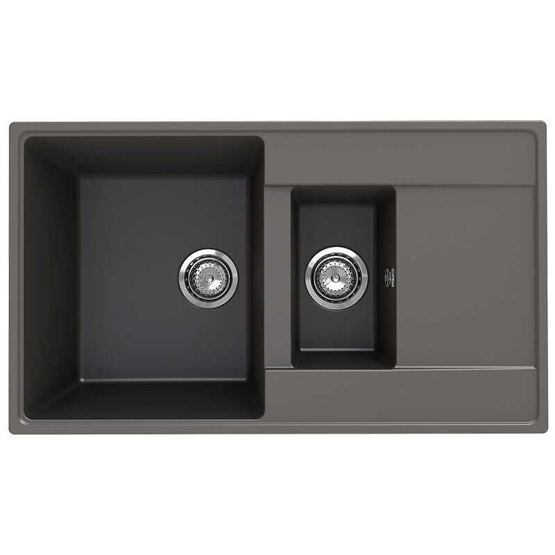 Изображение товара Мийка кухонна Ulgran Quartz Prima 860 с 2 камерами 86 см асфальт