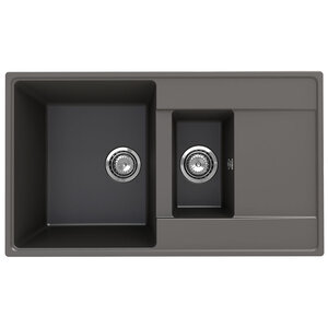 Изображение товара Мийка кухонна Ulgran Quartz Prima 860 с 2 камерами 86 см асфальт