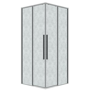 Изображение товара Душевой уголок Grossman Galaxy 300.K33.01.9070.10.02, 90 х 70 см, стекло шиншилла, профиль хром