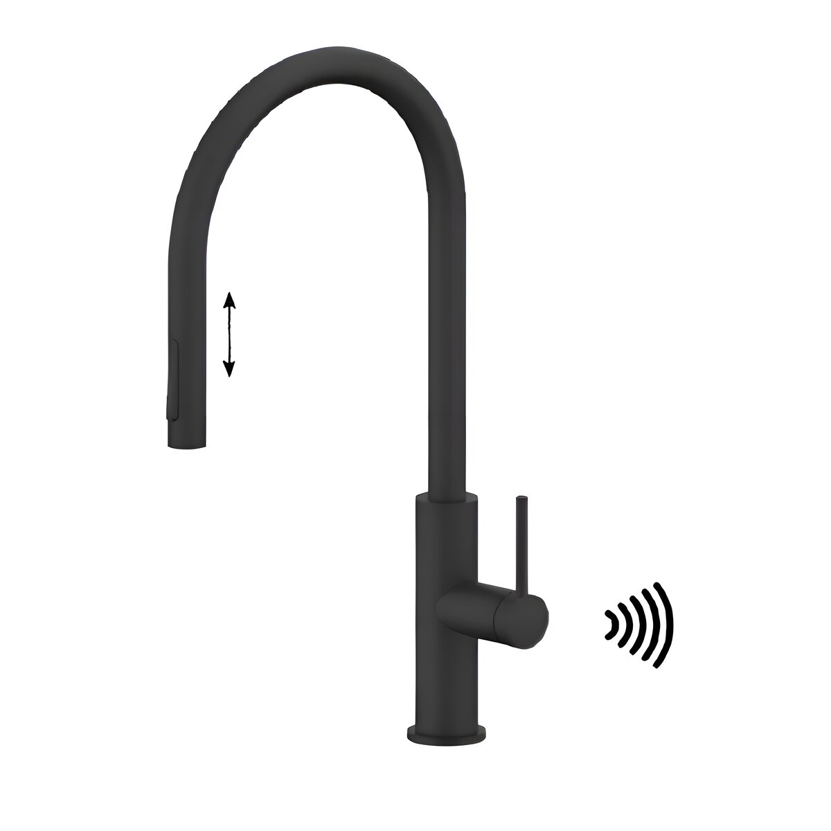 Изображение товара Сенсорный смеситель для кухни Paulmark Senso AN с вытяжным изливом и вращением