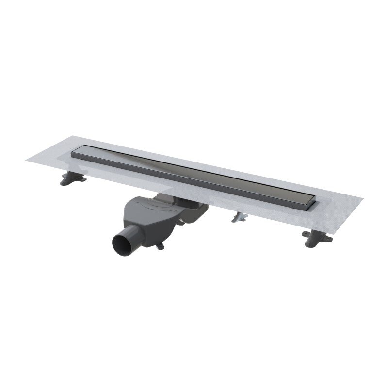 Изображение товара Дренажный канал Boheme Premium Linear 982-60-GM, 60 см, в комплекте с решеткой под плитку, цвет gun metal