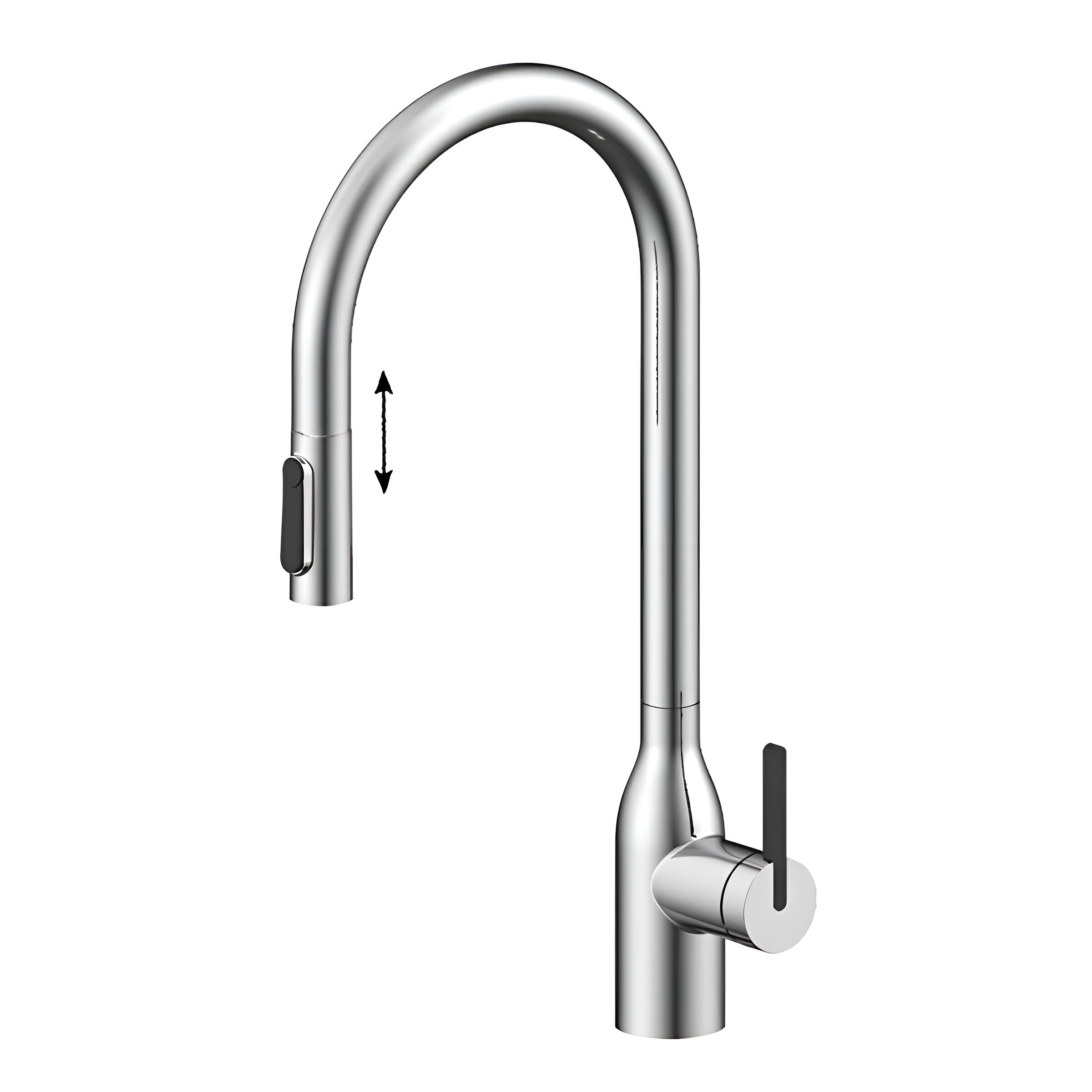 Изображение товара Смеситель кухонный Paulmark Universal Un213880-BS с подключением фильтра и выдвижным изливом
