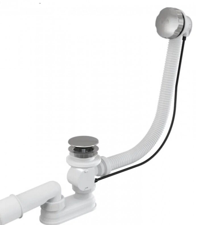 Изображение товара Слив-перелив полуавтомат Vega V55K 60 см хром матовый для ванны Италия