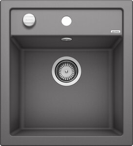 Изображение товара Кухонная мойка Blanco Dalago 45 518846 из SILGRANIT темная скала с клапаном