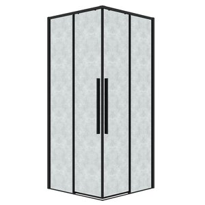 Изображение товара Душевой уголок Grossman Galaxy 300.K33.01.9070.21.02, 90 х 70 см, стекло шиншилла, профиль черный матовый