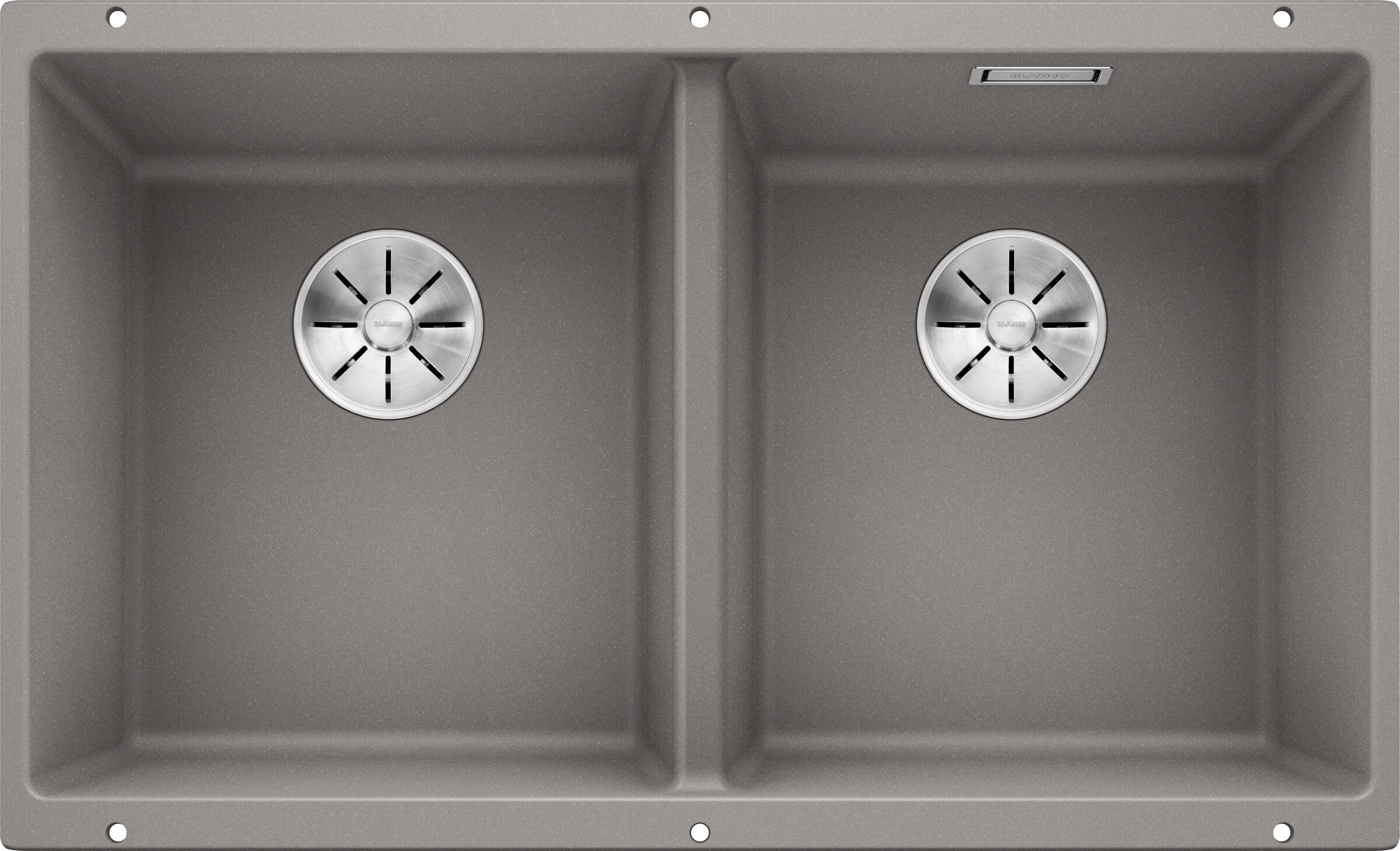 Изображение товара Мойка Blanco Subline 350/350-U нержавеющая сталь серый угловая установка