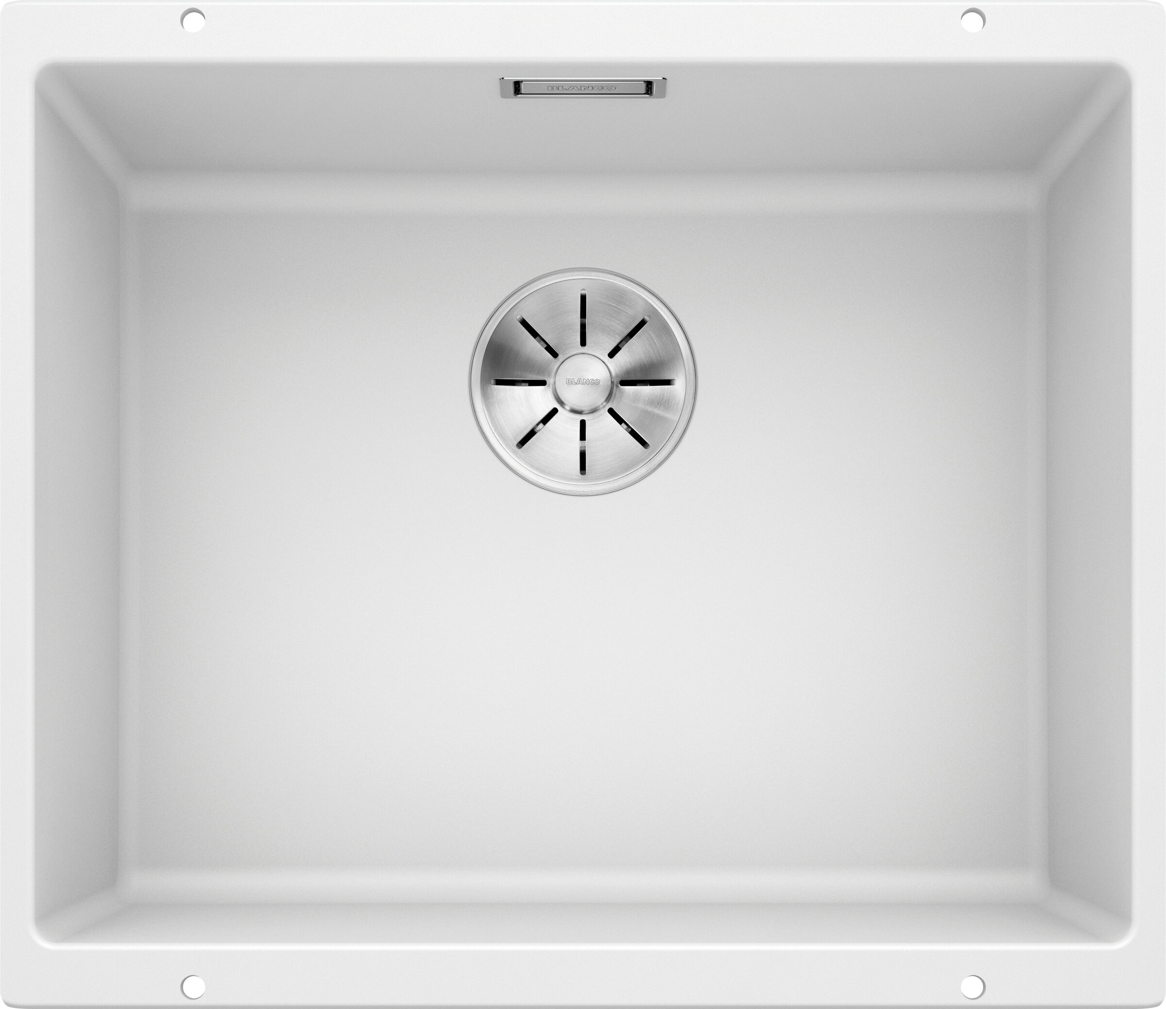 Изображение товара Кухонная мойка Blanco Subline 500-U из SILGRANIT белого цвета с автоматическим клапаном