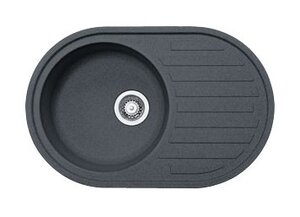 Изображение товара Мойка Franke RONDA ROG 611, 114.0157.900, гранит, установка сверху, цвет графит, 77*50 см