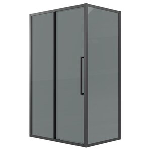 Изображение товара Душевой уголок Grossman Cosmo 120.K33.02.1380.21.10, 130 х 80 см, стекло тонированное, профиль черный матовый