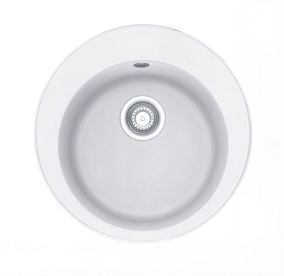 Изображение товара Мойка Franke RONDA ROG 610-41, 114.0175.354, гранит, установка сверху, цвет белый, 51*51 см