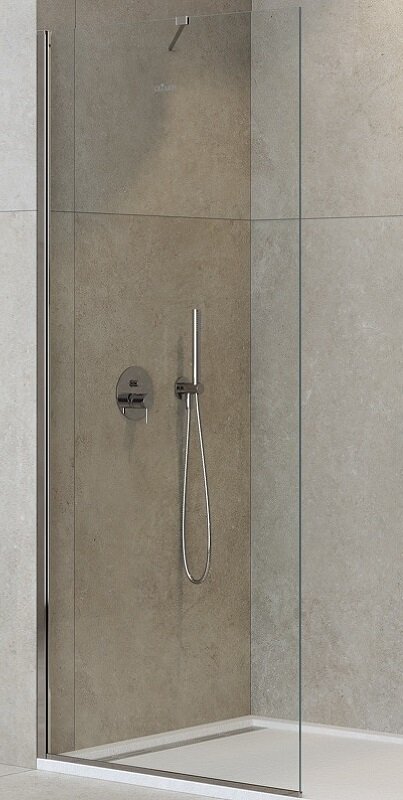 Изображение товара Душевая стенка со свободным входом Cezares Liberta-L-1-TB-95-C-Cr, 95 см, угловой кронштейн 70 см, стекло прозрачное, профиль хром