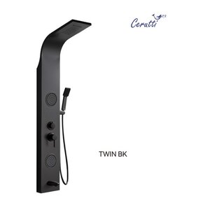 Изображение товара Душевая панель Ceruttispa Twin BK, CT9984, с гидромассажем, цвет черный