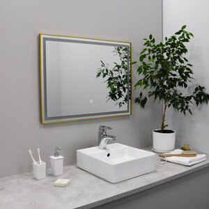 Изображение товара Зеркало Fixsen LED FX-2080G, 80 см, с подсветкой LED, сенсорный выключатель, цвет золото-сатин