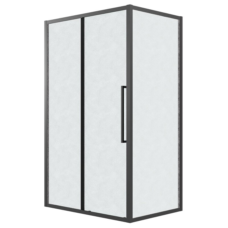 Изображение товара Душевой уголок Grossman Cosmo 120x70 см с стеклом шиншилла и черным профилем