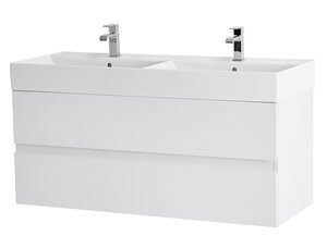 Изображение товара Тумба под раковину Cezares Molveno 46-120-2C-SO-2-NR, 120 см, подвесная, под раковину с двумя чашами, bianco ghiaccio