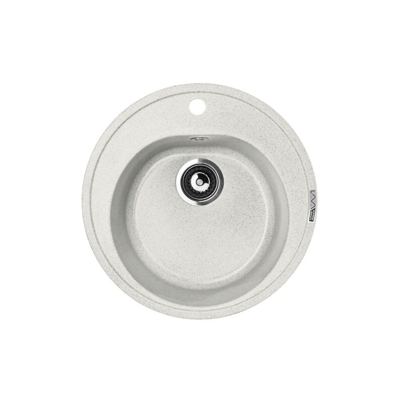 Изображение товара Кухонная мойка Lava R2 LAT белая гранитная 50.5 см с одноручным монтажом и гарантией 10 лет