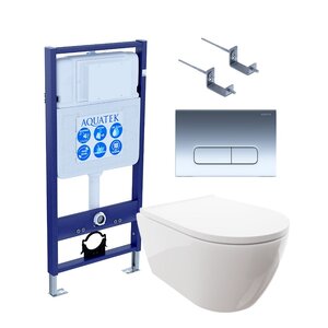 Изображение товара Инсталляция Aquatek Standard INS-0000012 с унитазом Поларис AQ0700-00 и хромированной клавишей