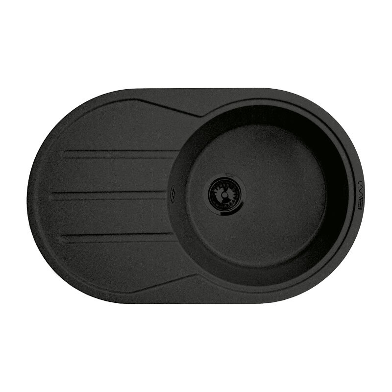 Изображение товара Кухонная мойка Lava E2 BASALT черная матовая 770х495 мм искусственный камень