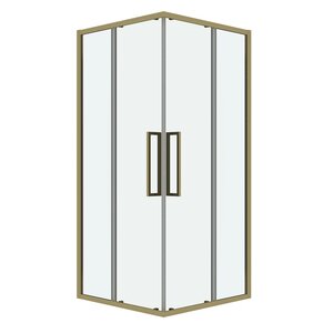Изображение товара Душевой уголок Grossman Cosmo 300.K33.02.1010.32.00, 100 х 100 см, стекло прозрачное, профиль золото сатин