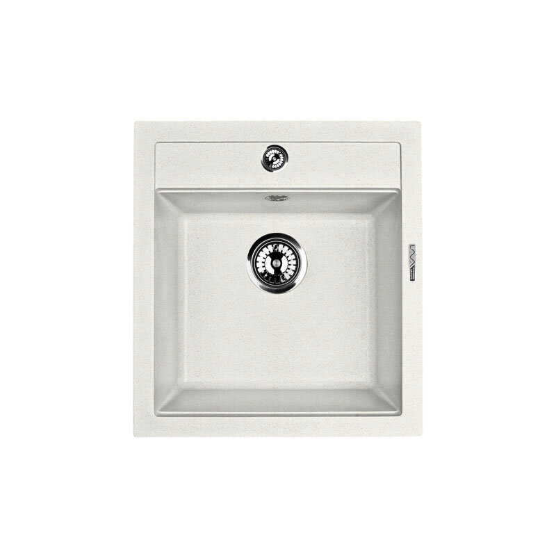 Изображение товара Кухонная мойка Lava Q1 LAT, искусственный камень, белая 465x505 мм