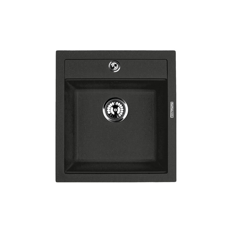 Изображение товара Кухонная мойка Lava Q1 BASALT черная матовая 465x505 мм искусственный гранит