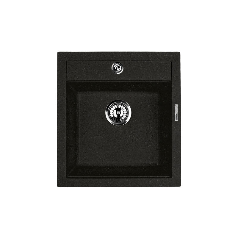 Изображение товара Кухонная мойка Lava Q1.LAV из искусственного гранита черный матовый 465х505 мм