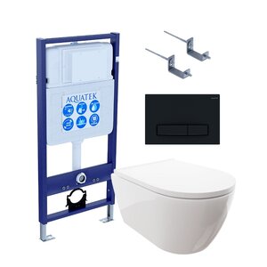Изображение товара Инсталляция Aquatek Standard INS-0000012 с унитазом Поларис AQ0700-00 и клавишей черный матовый
