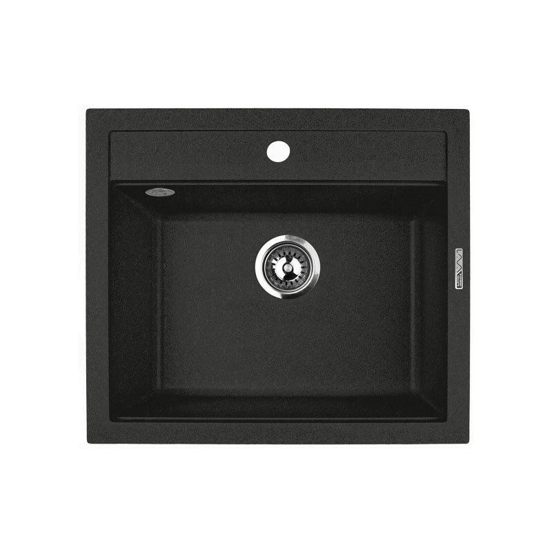 Изображение товара Кухонная мойка Lava Q2 BAS из искусственного гранита BASALT чёрная 56х50,5 см