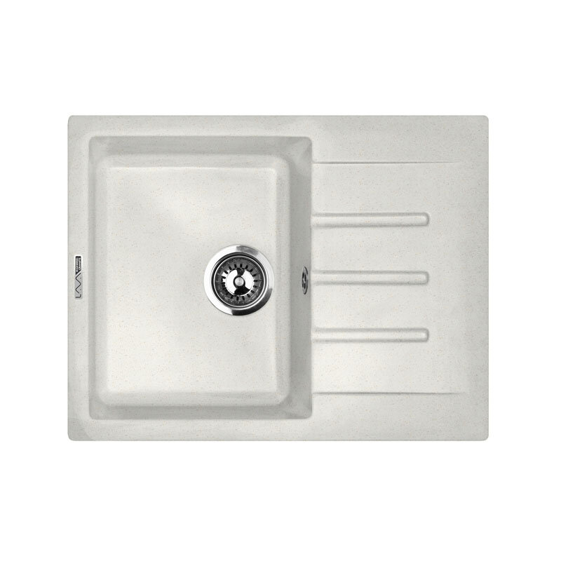 Изображение товара Кухонная мойка Lava L1.LAT искусственный гранит белая 645x495 мм
