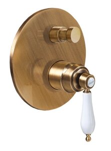 Изображение товара Смеситель для душа Cezares Aphrodite-VDIM2-02-Bi, бронза, ручка белая