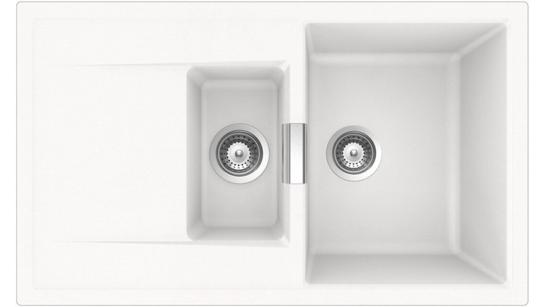 Изображение товара Кухонная мойка Schock Eton 60D из Cristadur с автоматом, белая