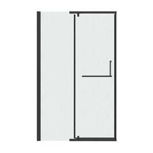 Изображение товара Душевая дверь Grossman Pragma 100.K33.03.110.21.02, 110 см, стекло шиншилла, профиль черный матовый