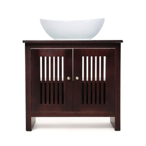 Изображение товара Тумба с раковиной Orange Capri OCN-75TU+RA, напольная, столешница массив березы, цвет орех матовый