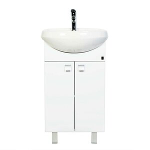 Изображение товара Тумба с раковиной Orange Рио Ri-50TUW+RA, 50 см, напольная, белый