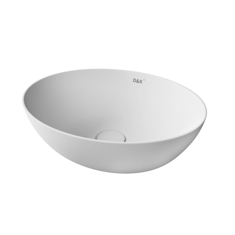 Изображение товара Раковина D&K Matrix DT1390708 41 см фарфор накладная овальная белая