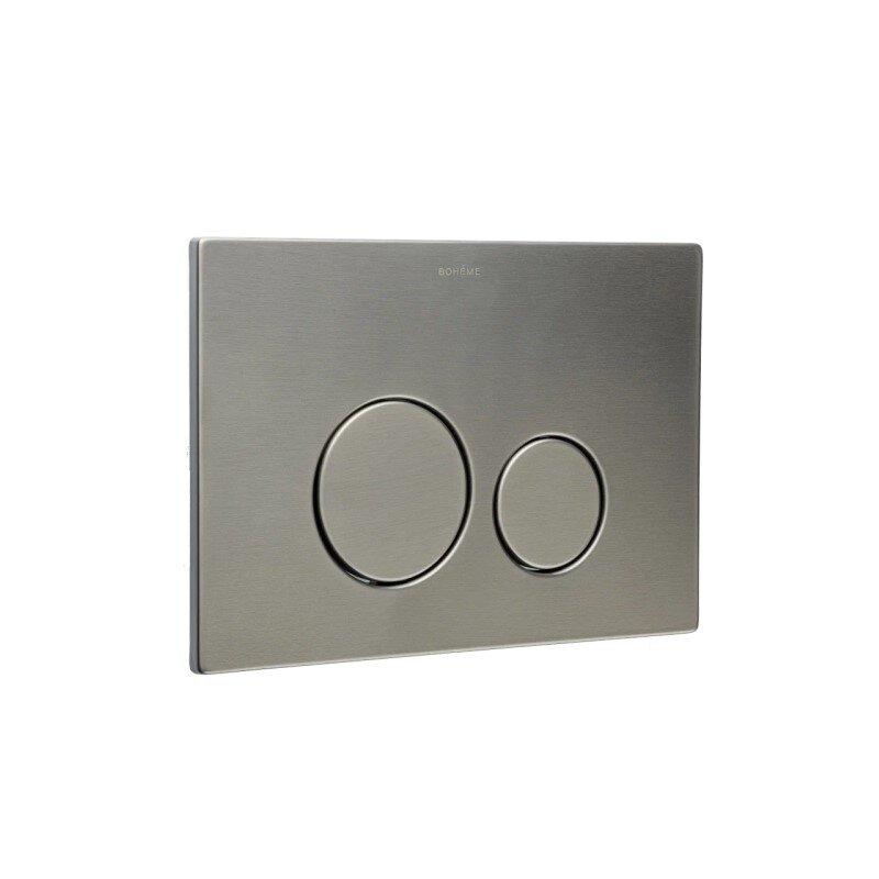 Изображение товара Клавиша смыва Boheme 649-GM из нержавеющей стали вороненая сталь автоматическая и механическая